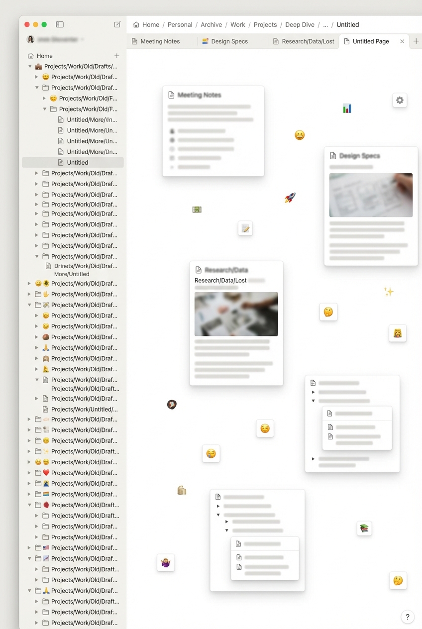 Notion docs scattered everywhere